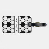 Voetballen Zwart-wit Custom Bagagelabel (Achterkant horizontaal)