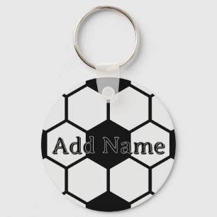 Voetballen Zwart-wit Custom Sleutelhanger