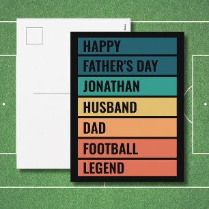 Voetballende Legende Gepersonaliseerde Vaderdag Feestdagenkaart