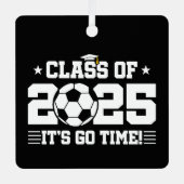 Voetballer Afstuderen Klasse van 2025 Senior Metalen Ornament (Voorkant)