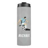 Voetballer gepersonaliseerde moderne stijlvolle tr thermosbeker (Voorkant)