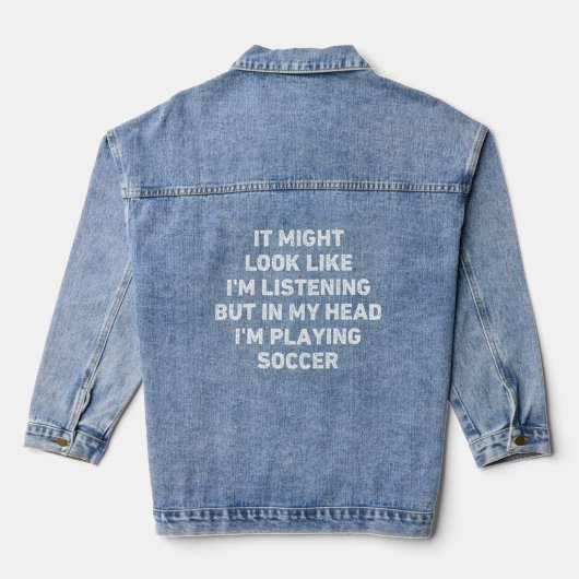 Voetballer grappig denim jacket (Achterkant)