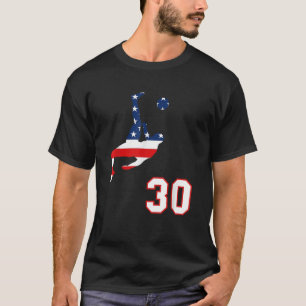 Voetballer nummer 30 met Amerikaanse vlag bic T-shirt
