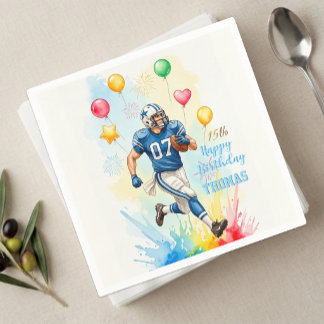 Voetballer Verjaardag, Ballonnen, Vuurwerk, Plezie Servet