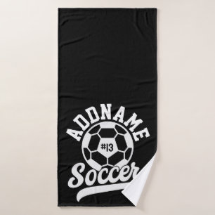 Voetballer VOEG NAAM Football Team gepersonaliseer Bad Handdoek