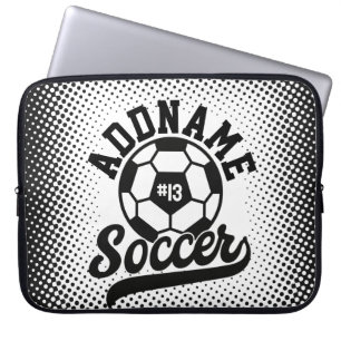 Voetballer VOEG NAAM Football Team gepersonaliseer Laptop Sleeve