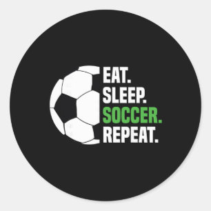 Voetballer Voetbal Liefhebber Eten Slapen Voetbal Ronde Sticker
