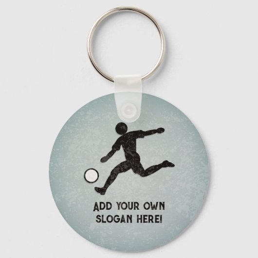 Voetballer - Voetballer Kicks, eigen tekst toevoeg Sleutelhanger (Voorkant)