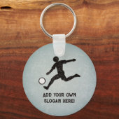 Voetballer - Voetballer Kicks, eigen tekst toevoeg Sleutelhanger (Voorkant)