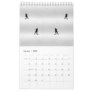 voetballers Enkele pagina SmallCalendar, White Kalender