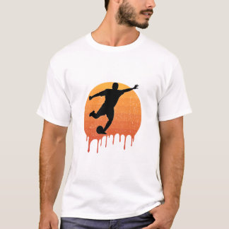Voetballiefhebber  Retro Sunset T-shirt
