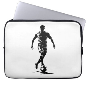 Voetbalman met bal laptop sleeve