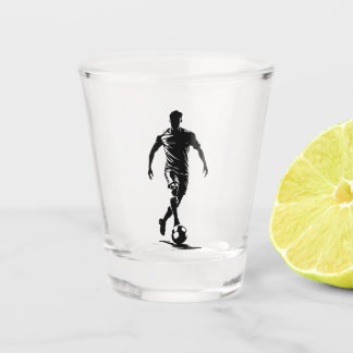 Voetbalman met balontwerp. shot glas