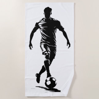 Voetbalman met balontwerp. strandlaken