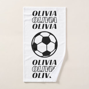 VOETBALMEISJE AANGEPASTE NAAM HANDDOEK