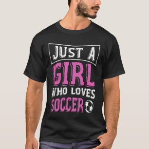 Voetbalmeisje alleen een meisje dat van voetbal ho t-shirt