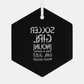 Voetbalmeisje cool glas ornament (Achterkant)