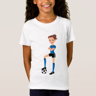 Voetbalmeisje, geïllustreerd T-shirt