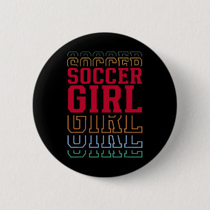 Voetbalmeisje Grappige gelaagde tekst Dochter Jeug Ronde Button 5,7 Cm