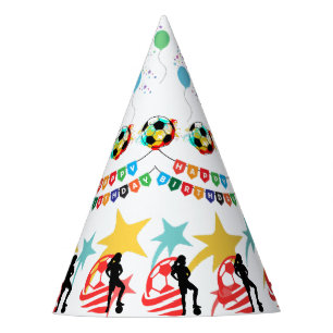Voetbalmeisje verjaardag, voetbalspeler cadeau fee feesthoedjes