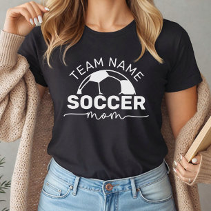 Voetbalmoeder Aangepaste Teamnaam Nummer Zwart Tri-Blend Shirt