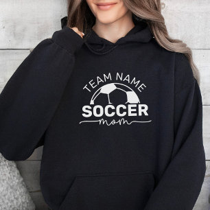 Voetbalmoeder aangepaste teamnaam zwarte hoodie
