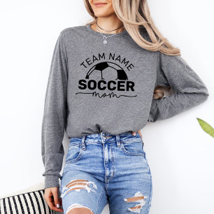 Voetbalmoeder Custom Team Grijs Lange Mouwen Tri-Blend Shirt