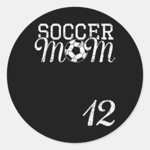 Voetbalmoeder Jersey Nummer 12 Favoriete Speler #1 Ronde Sticker
