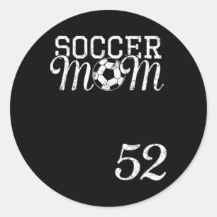 Voetbalmoeder Jersey Nummer 52 Favoriete Speler #5 Ronde Sticker