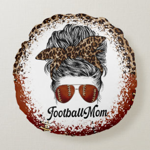 Voetbalmoeder Luipaardprint Rond Kussen
