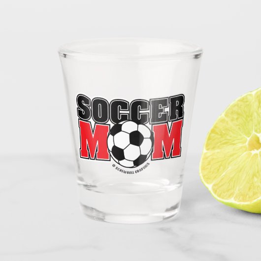 Voetbalmoeder Shot Glas (Voorkant)