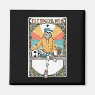 Voetbalmoeder Tarotkaart Skelet Koffie Byll Zijlij Magneet