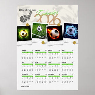 Voetbalmotivatie 2026 KALENDER Poster