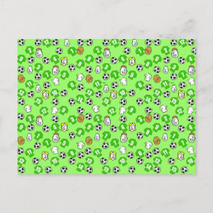 Voetbalontwerp met groene shirts briefkaart