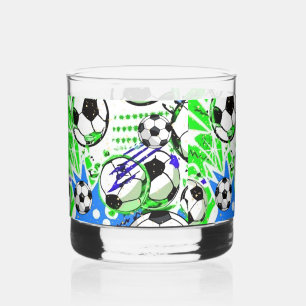 voetbalpatroonstijl whisky glas