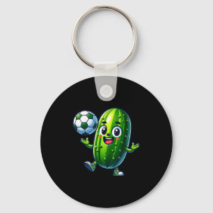 Voetbalpickle mascotte schattige cartoon voetbal h sleutelhanger