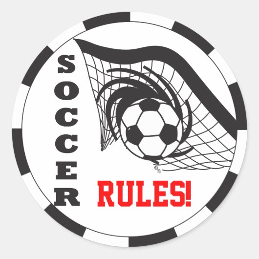 Voetbalregels! Ronde Sticker (Voorkant)