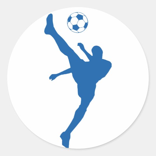 voetbalsilhouet. ronde sticker (Voorkant)