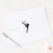 voetbalsilhouet. ronde sticker (Envelop)