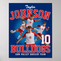 Voetbalspeler Aangepaste Foto Retro Bootleg Rood