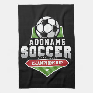 Voetbalspeler aanpassen ADD TEXT Varsity Team Spel Theedoek