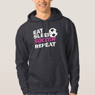 Voetbalspeler Eat Sleep Voetbal Herhalen Voetbal Hoodie