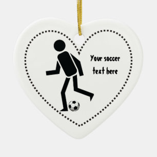 Voetbalspeler en cadeau op maat keramisch ornament