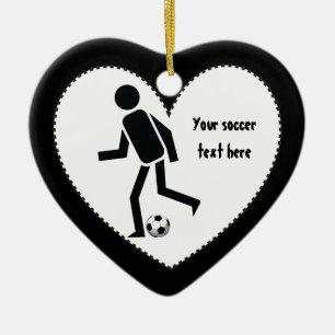 Voetbalspeler en cadeau op maat keramisch ornament