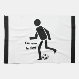 Voetbalspeler en cadeau op maat theedoek