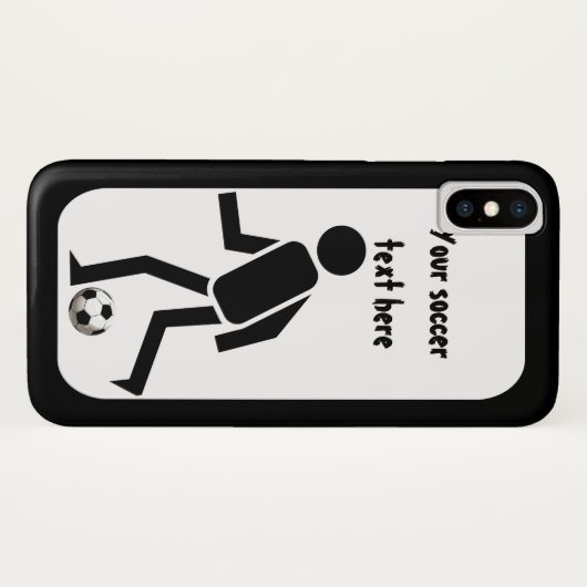 Voetbalspeler en zwart-witbal Case-Mate iPhone case (Achterkant (horizontaal))