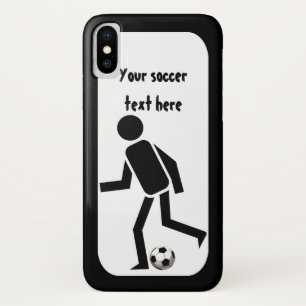 Voetbalspeler en zwart-witbal iPhone x hoesje