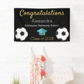 Voetbalspeler felicitatie afstuderen banner. bann spandoek (Insitu)
