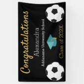 Voetbalspeler felicitatie afstuderen banner. bann spandoek (Verticaal)