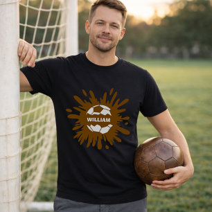 Voetbalspeler Gepersonaliseerde naam spatsbal T-shirt